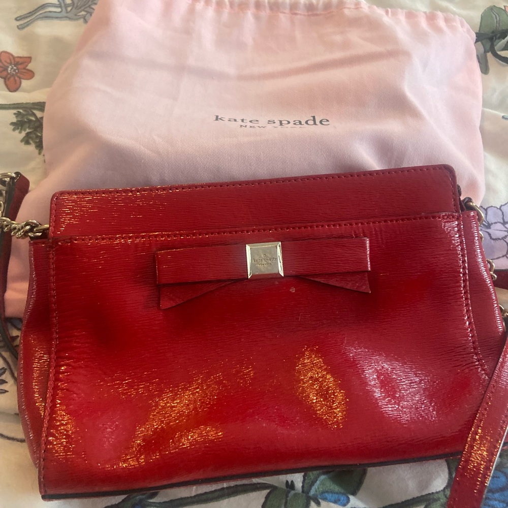 Kate Soade patent leather red purse -